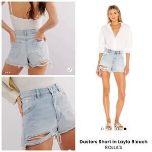 NWT ROLLA'S Duster's High Rise Slim Cheeky Short Layla Bleach Size 26
